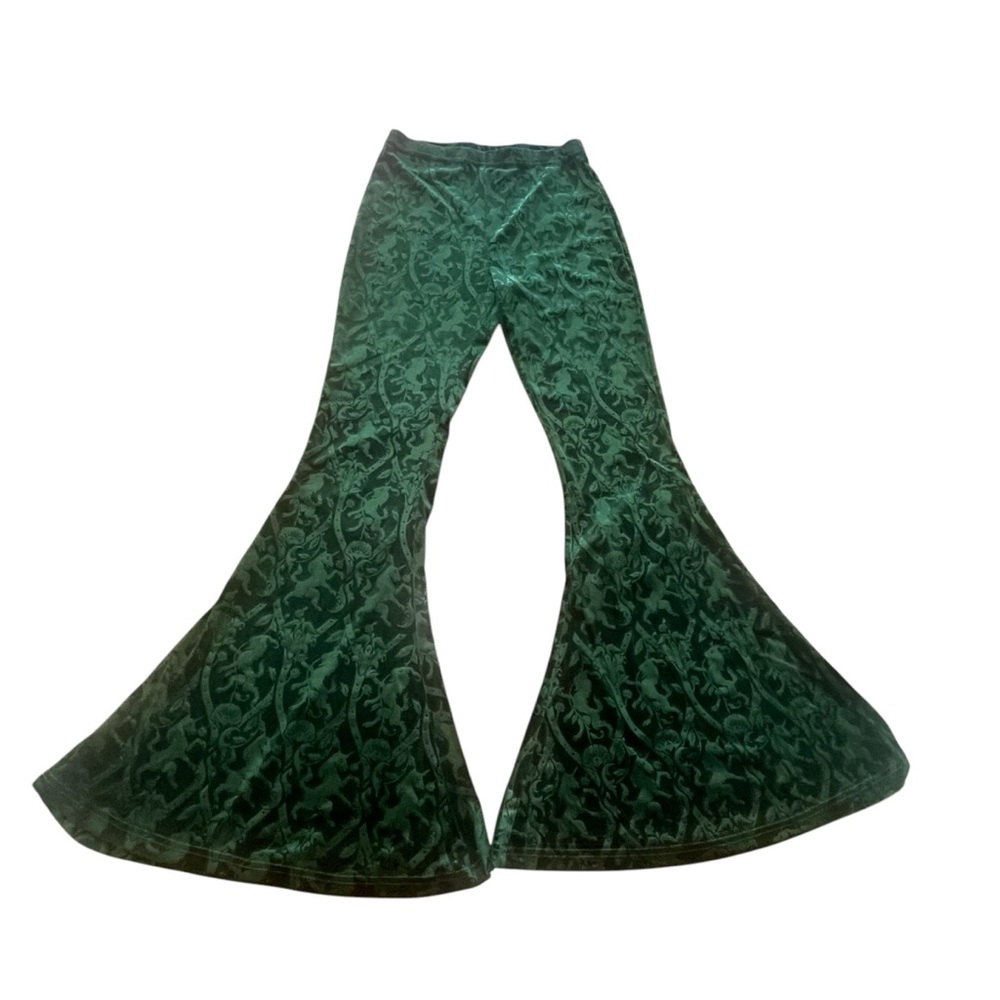 Killstar Dark Dynasty Emerald Green Flair Pants Size Small - Picture 3 of 9